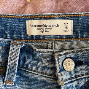 Abercrombie & Fitch size 27 90’s skinny high rise denim jeans